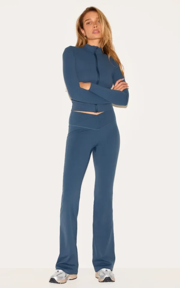 Midnight Blue Sculpt Wrap Waist Yoga Pants