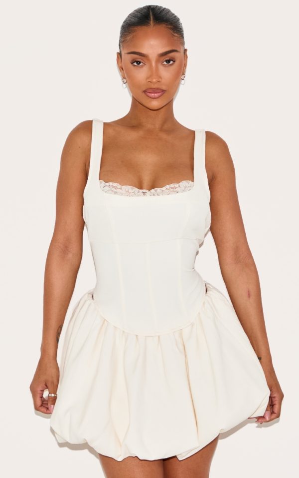 Shape Cream Lace Trim Corset Top