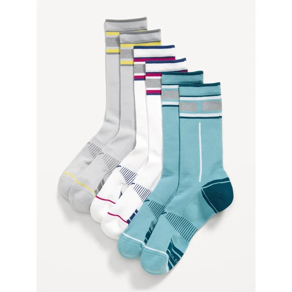 3-Pack Athletic Crew Socks for Men - Fashion Multi Pack