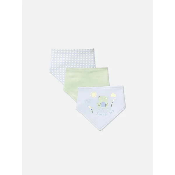 3-Pack Bandana Bibs - Blue