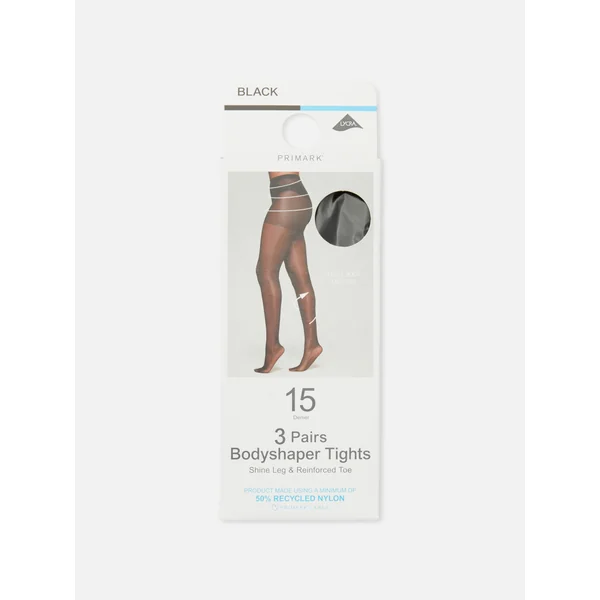 3-Pack Body Shaper Tights - Black