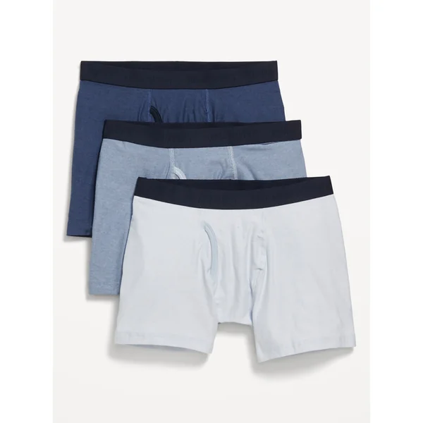 3-Pack Boxer Briefs -- 4.5-inch inseam - Blue Combo