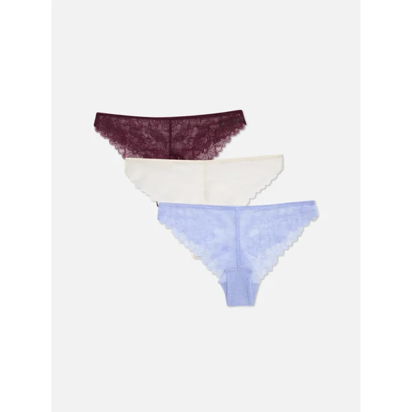 3-Pack Brazilian Lace Briefs - Navy