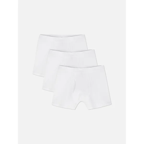 3-Pack Cotton Blend Trunk Briefs - White