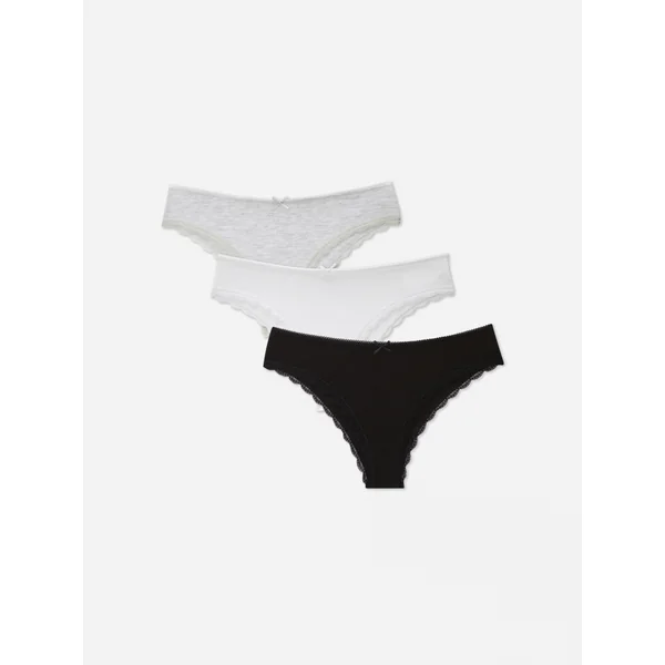 3-Pack Cotton Brazilian Briefs - Black/White