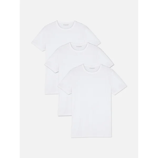3-Pack Crew Neck Cotton T-shirts - White