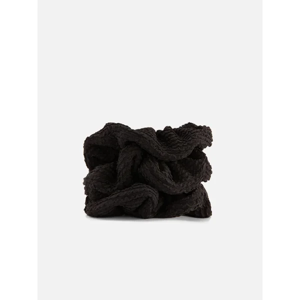 3-Pack Crinkle Hair Scrunchies - Black