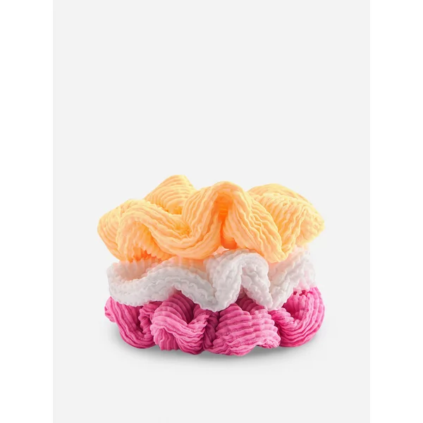 3-Pack Crinkle Scrunchies - Orange