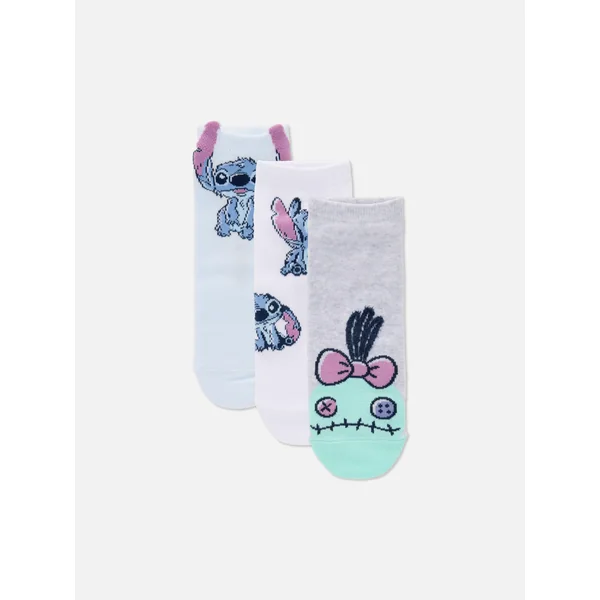3-Pack Disney’s Stitch Sneaker Socks - Blue