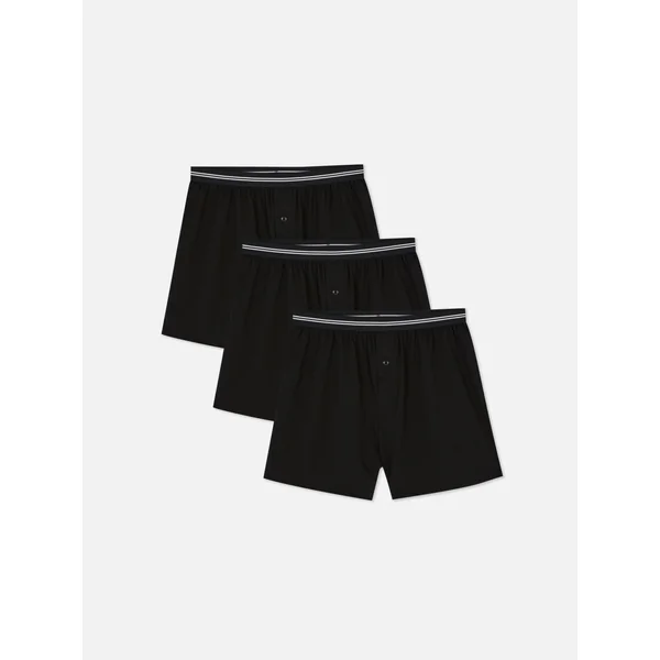3-Pack Essential Boxer Shorts - Black