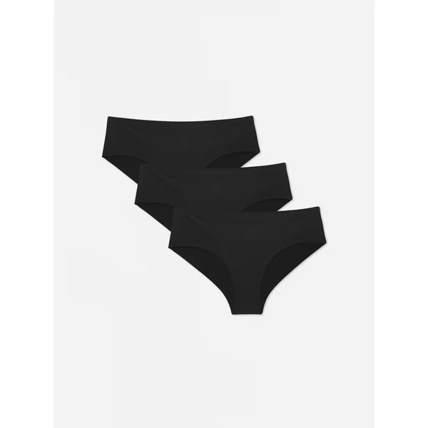 3-Pack Essential Invisible Hipster Briefs - Black