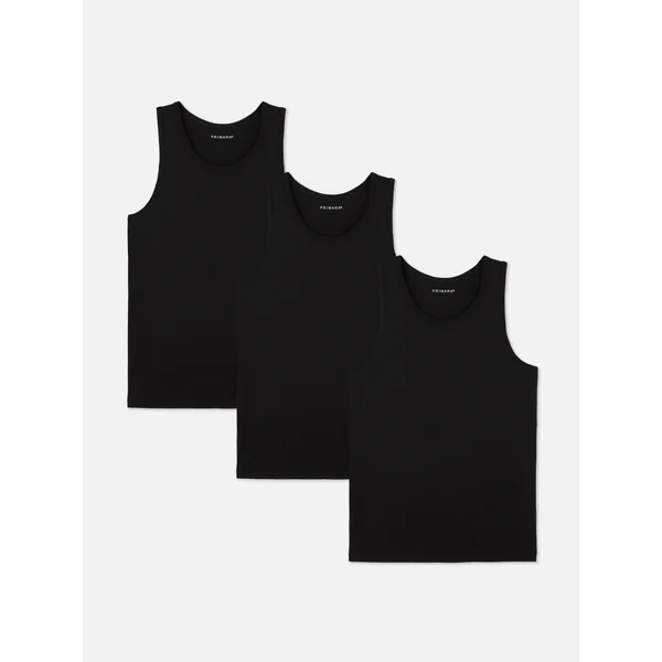 3-Pack Essential Tanks - Black