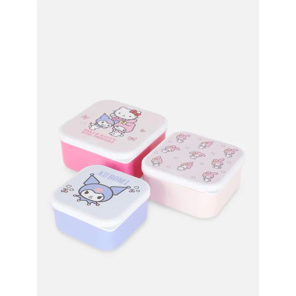 3-Pack Hello Kitty and Friends Lunch Boxes - Red