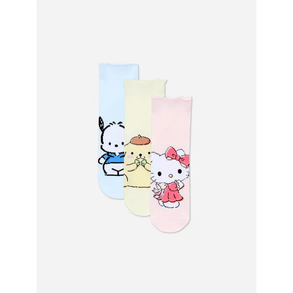 3-Pack Hello Kitty Crew Socks - Pink
