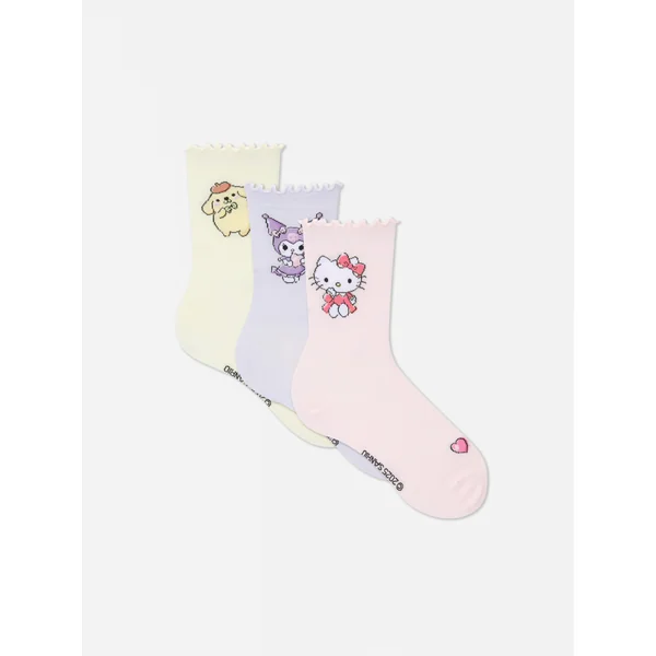 3-Pack Hello Kitty Crew Socks - Pink