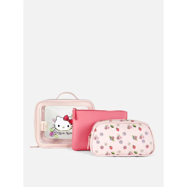 3-Pack Hello Kitty Makeup Bags - Pink