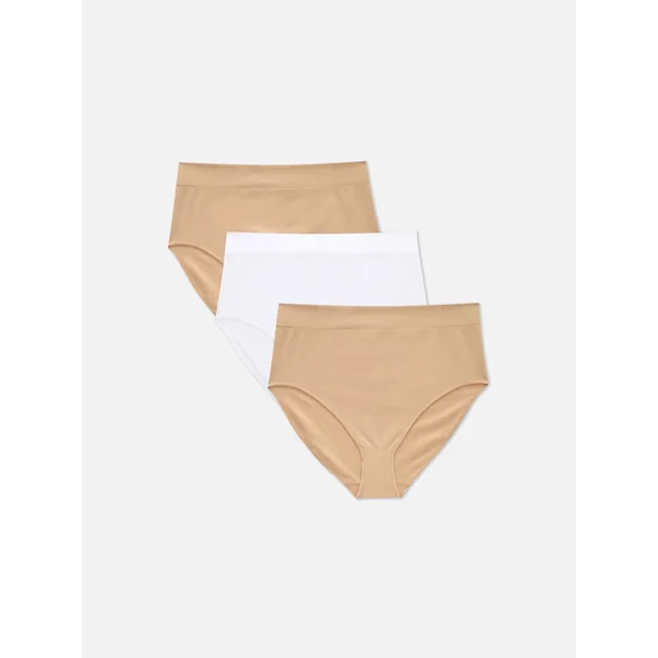 3-Pack High Waist Briefs - Taupe