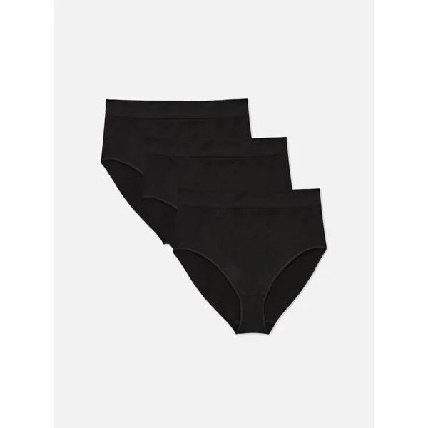 3-Pack High Waist Comfort Briefs - Black
