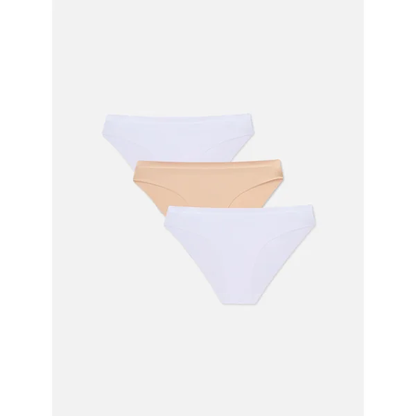 3-Pack Invisible Mini Briefs - White/Taupe