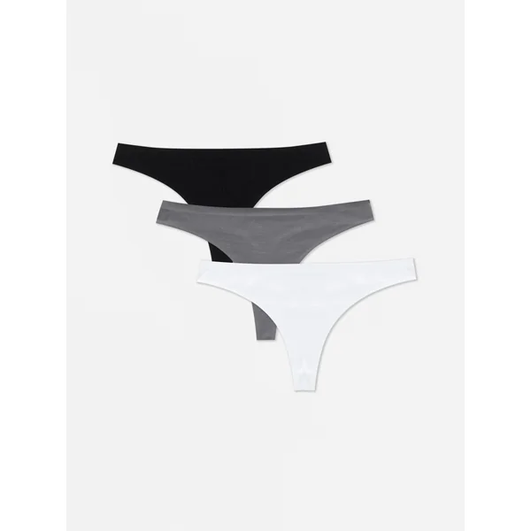 3-Pack Invisible Thong Briefs - Black