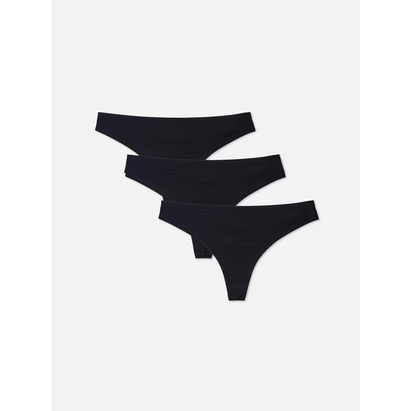 3-Pack Invisible Thongs - Black