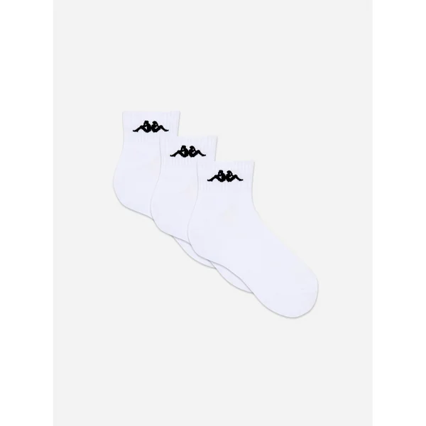 3-Pack Kappa Ribbed Crew Socks - White