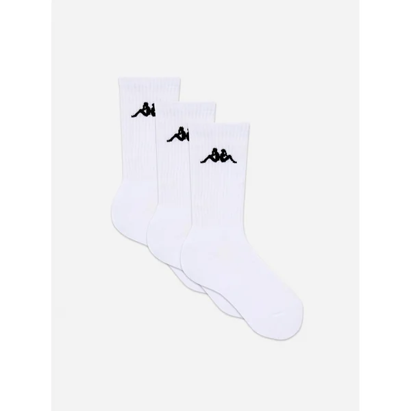 3-Pack Kappa Ribbed Crew Socks - White