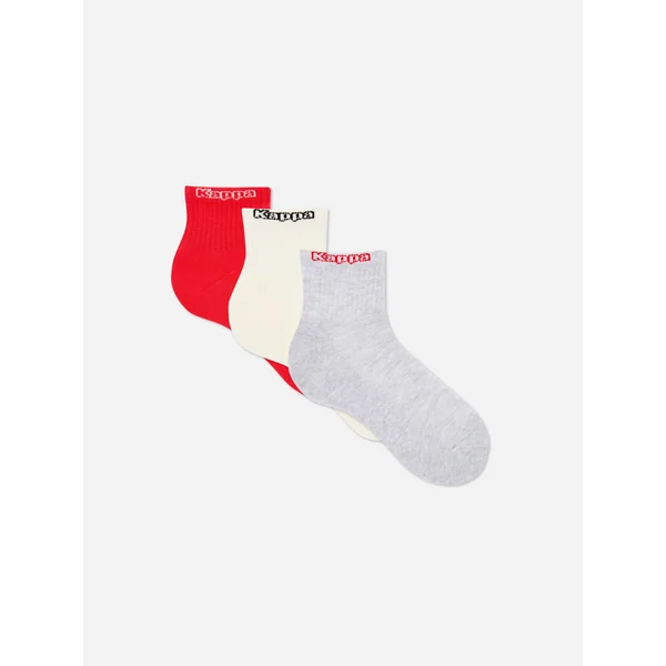 3-Pack Kappa Ribbed Socks - Bright Red