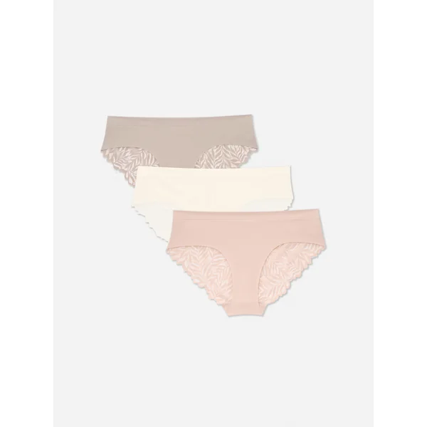 3-Pack Lace Back Brazilian Thongs - Blush