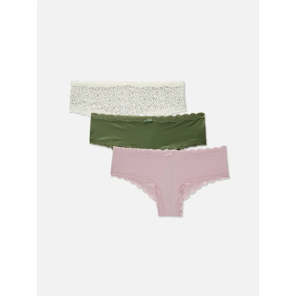 3-Pack Lace Hipster Briefs - Heather