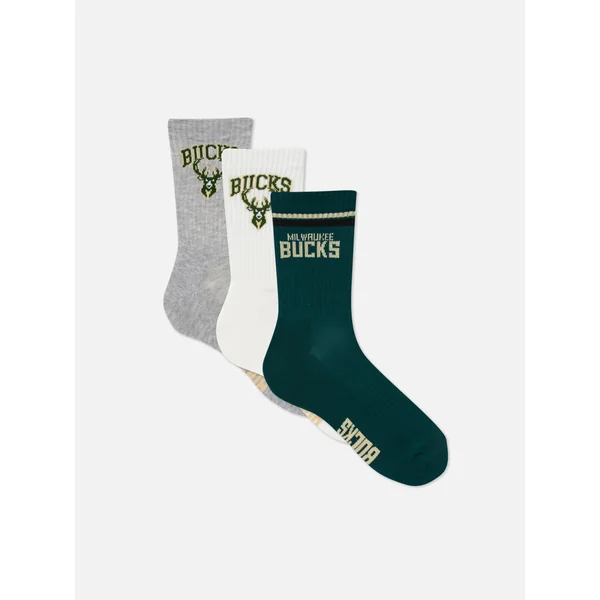 3-Pack Milwaukee Bucks Ankle Socks - Multi