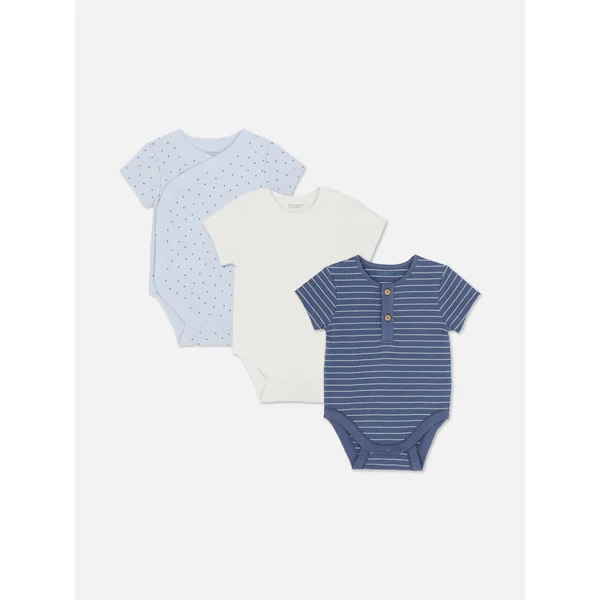3-Pack Multi Baby Onesies - Blue