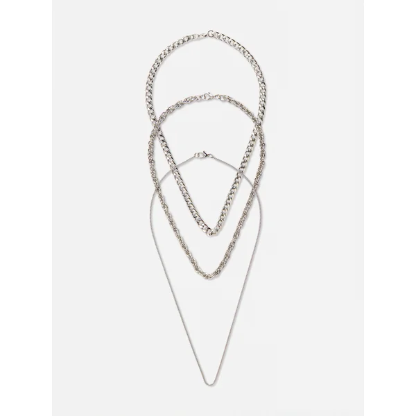 3-Pack Multi Chain Necklaces - Silver