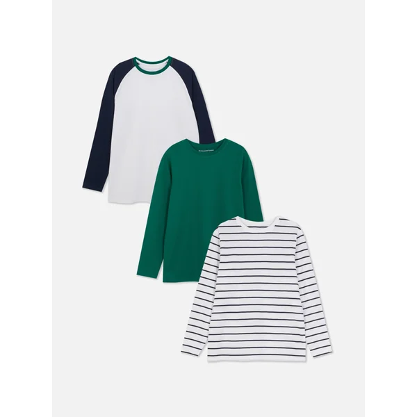 3-Pack Multi Long Sleeve T-Shirts - Green