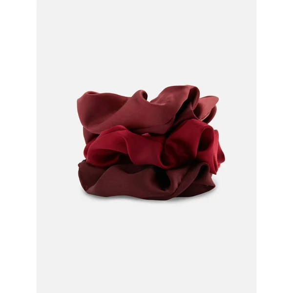 3-Pack Multi Scrunchies - Burgundy