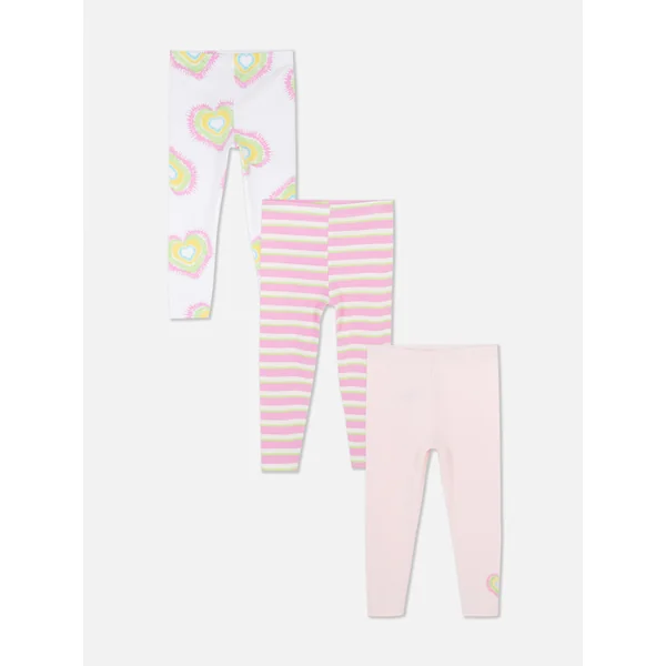 3-Pack Multi Stretch Waist Leggings - Pink