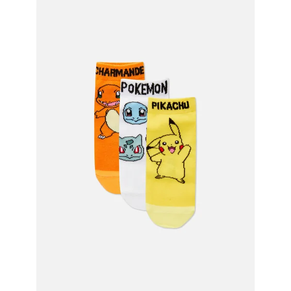 3-Pack Pokémon Ankle Socks - Multi