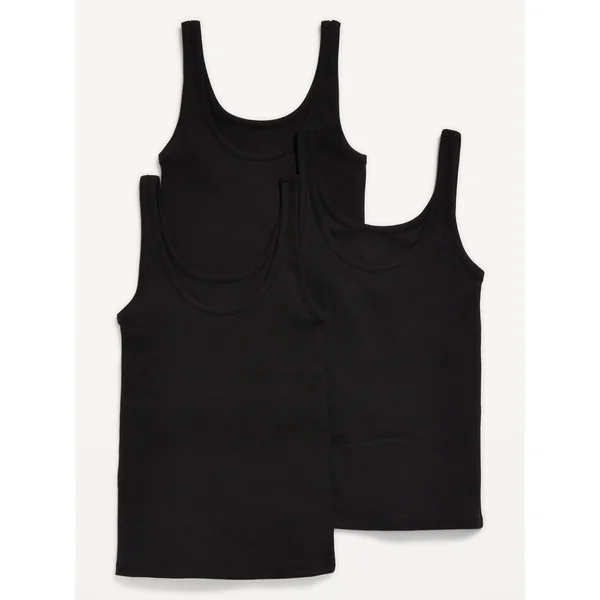 3-Pack Ribbed Tank Top - Black Jack