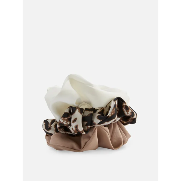 3-Pack Satin Scrunchies - Natural