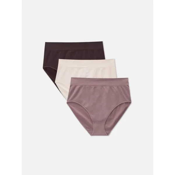 3-Pack Seamless High Waist Briefs - Mocha