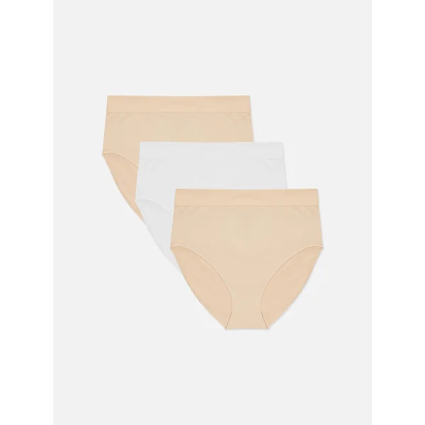 3-Pack Seamless High Waist Full Briefs - Taupe