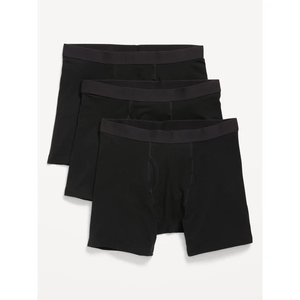 3-Pack Soft-Washed Boxer Briefs -- 6.25-inch inseam - BlackJack