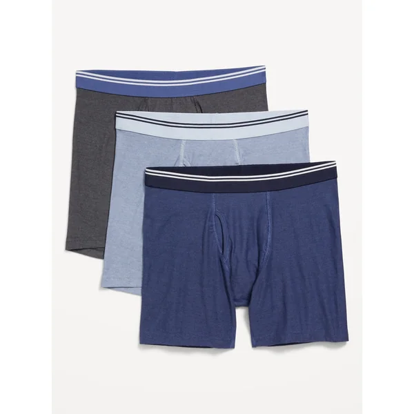 3-Pack Soft-Washed Boxer Briefs -- 6.25-inch inseam - Multi Blue