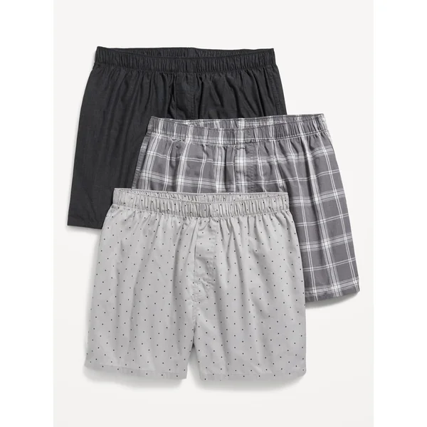 3-Pack Soft-Washed Boxer Shorts -- 3.75-inch inseam - Gray Combo