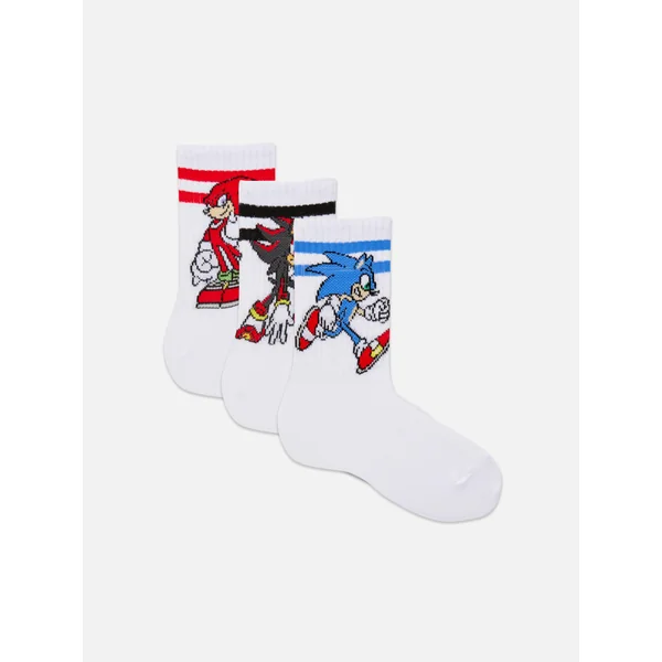 3-Pack Sonic The Hedgehog Ankle Socks - White