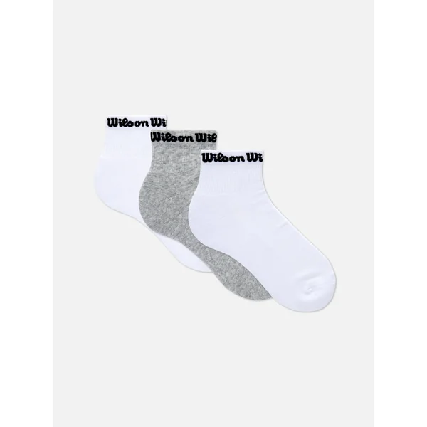 3-Pack Wilson Quarter Crew Socks - White