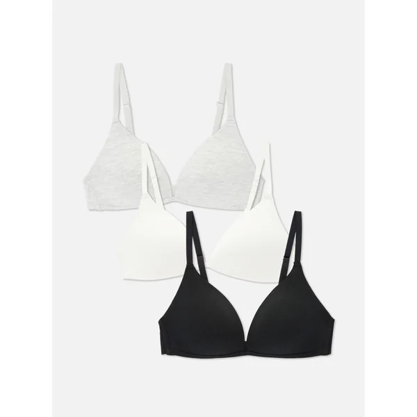 3-Pack Wireless Bras - Gray Heather