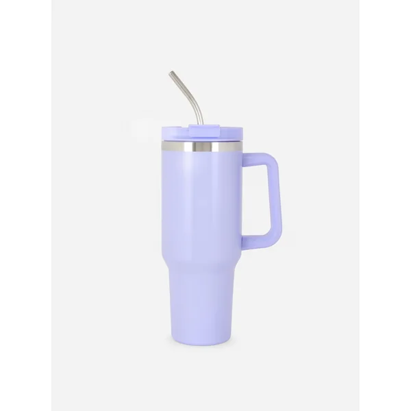 40oz Stainless Steel Travel Mug with Straw - Lilac