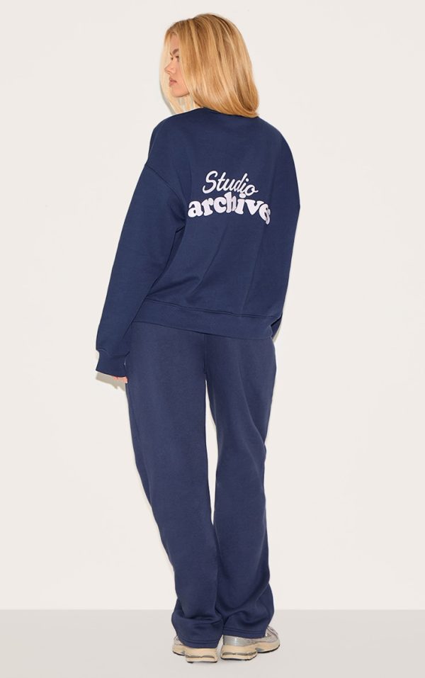 Navy Studio Archives Print Sweatshirt