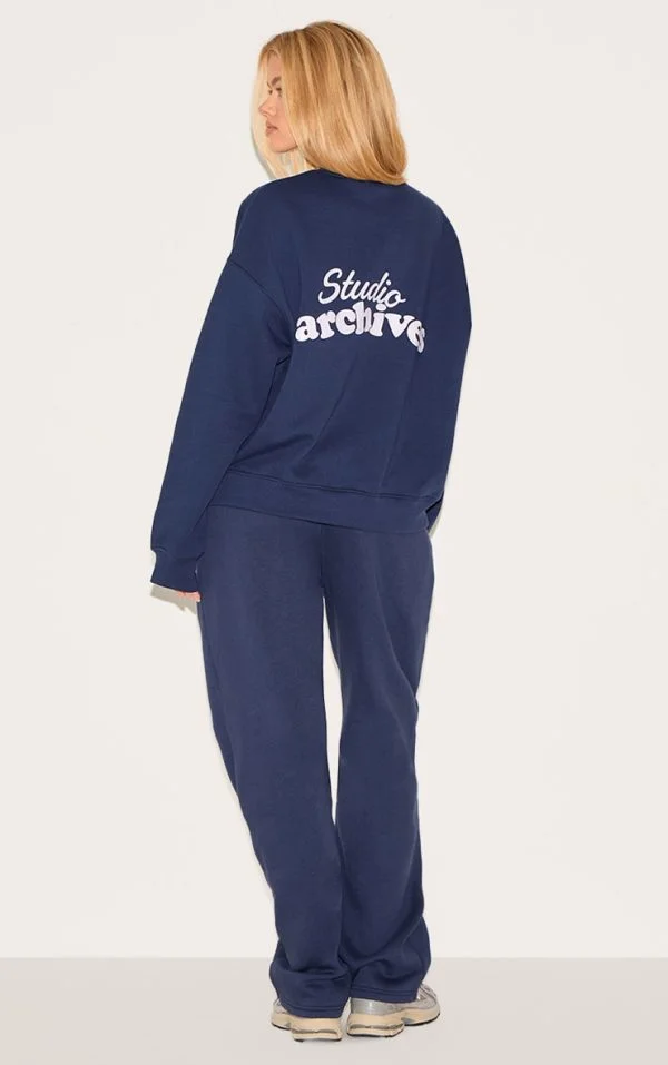 Navy Studio Archives Print Sweatshirt